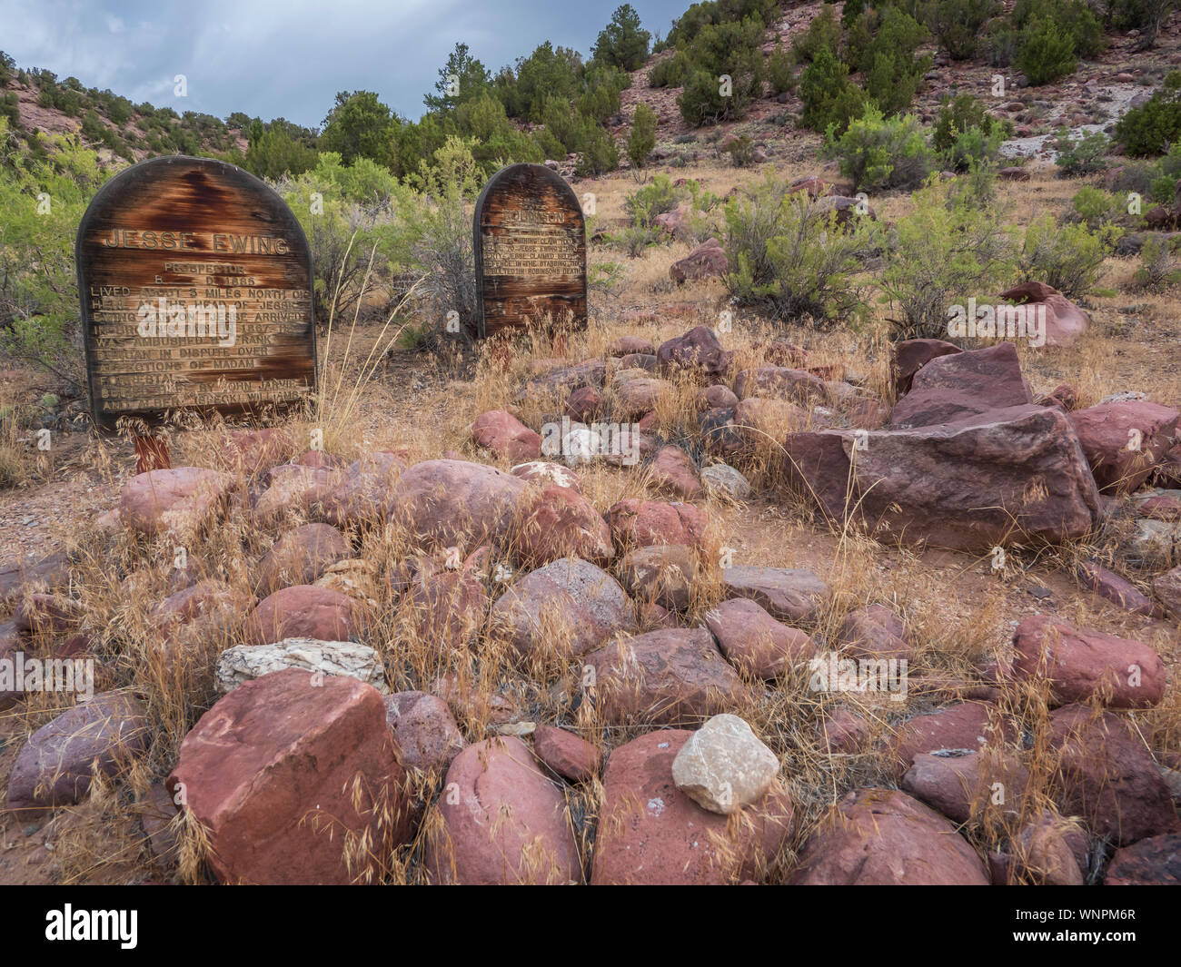 Gravesite tombstones, John Jarvie Historic Property, Browns Park, Utah