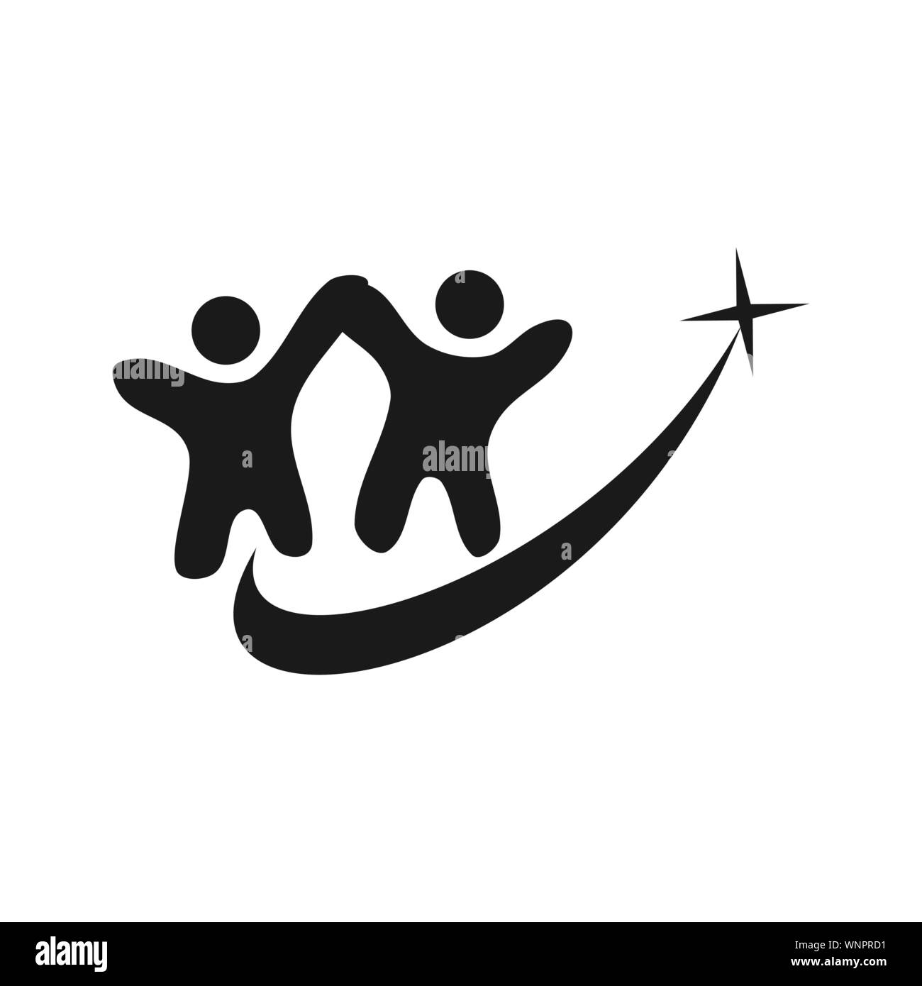Commitment Teamwork Together Business Black Logo Illustration Vector ...
