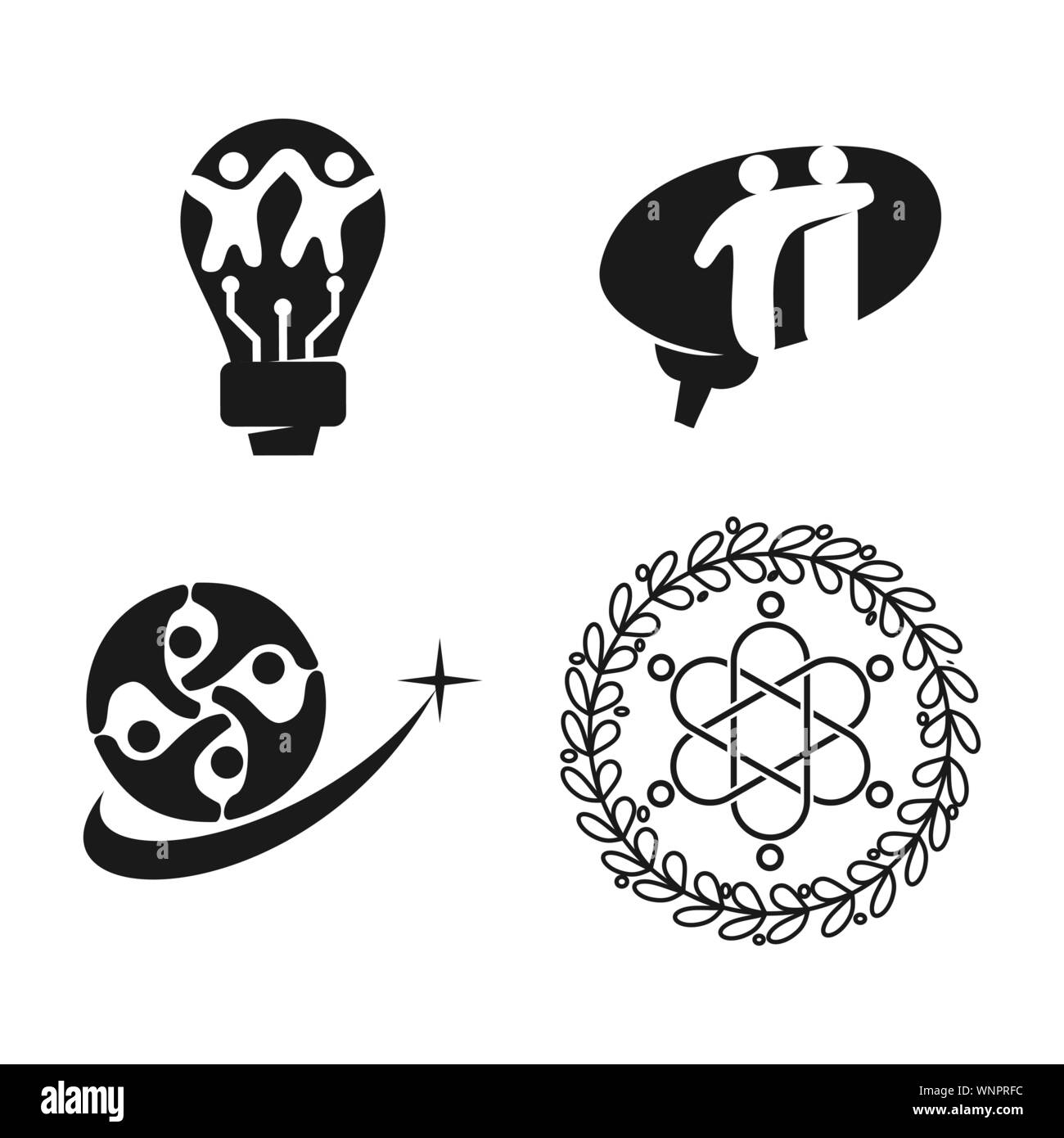 Commitment Teamwork Together Business Black Logo Illustration Vector ...