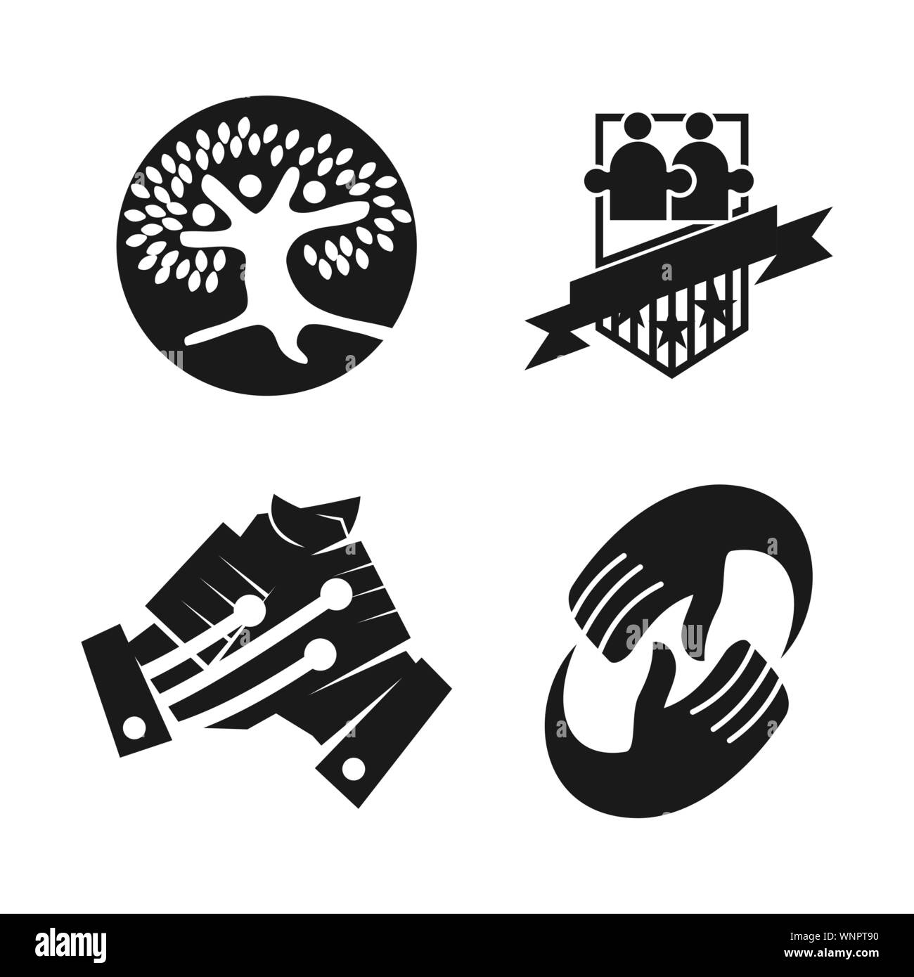 Commitment Teamwork Together Business Black Logo Illustration Vector ...