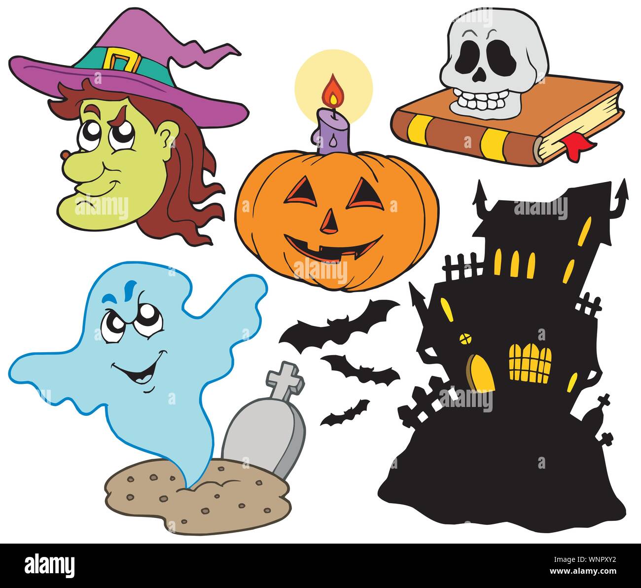 Halloween haunted mansion pumpkin bats Stock Vector Images Alamy