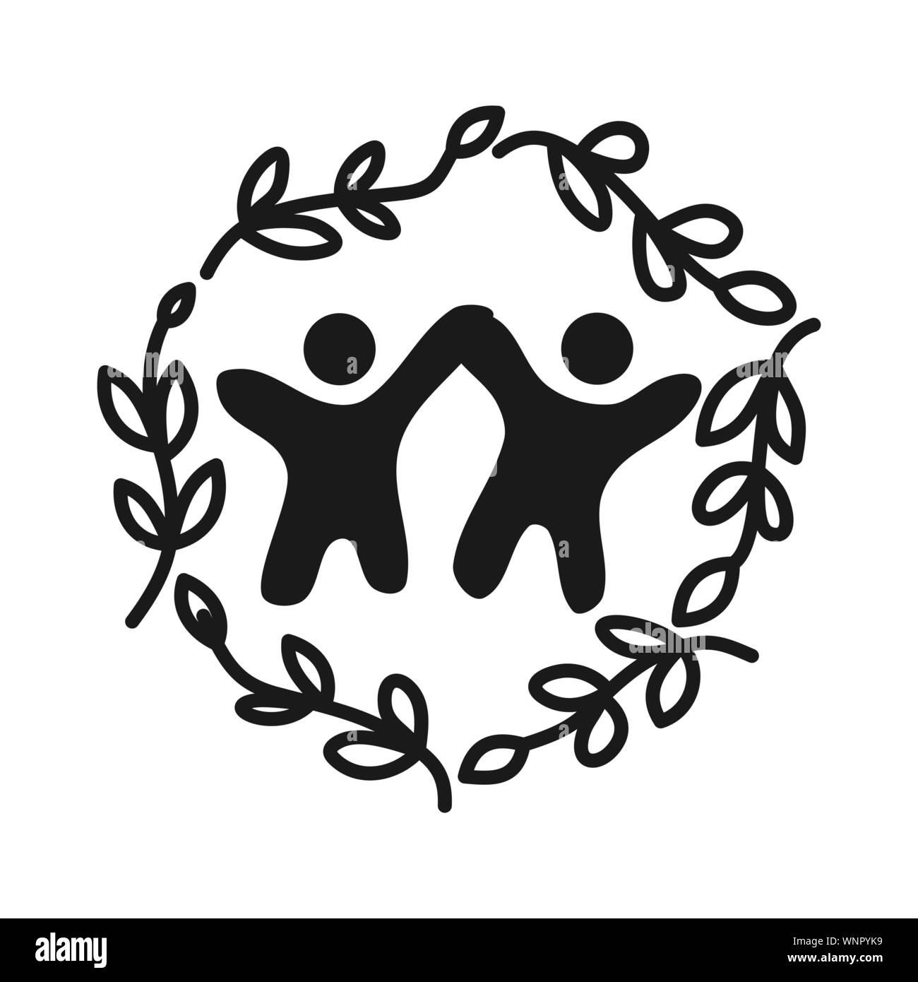 Commitment Teamwork Together Business Black Logo Illustration Vector ...