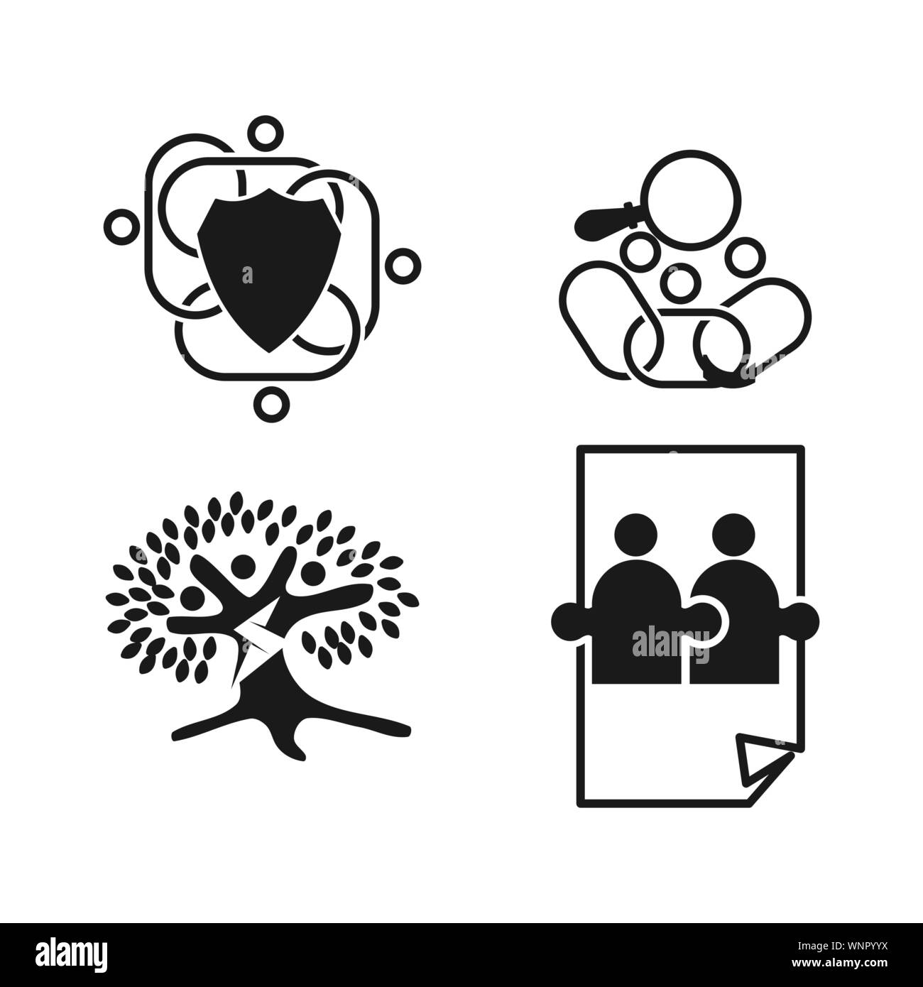 Commitment Teamwork Together Business Black Logo Illustration Vector ...