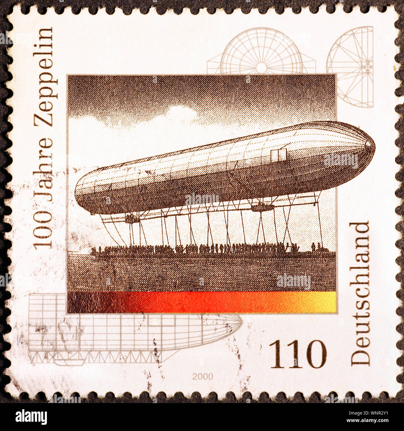Centenary of Zeppelin airship on german postage stamp Stock Photo Alamy