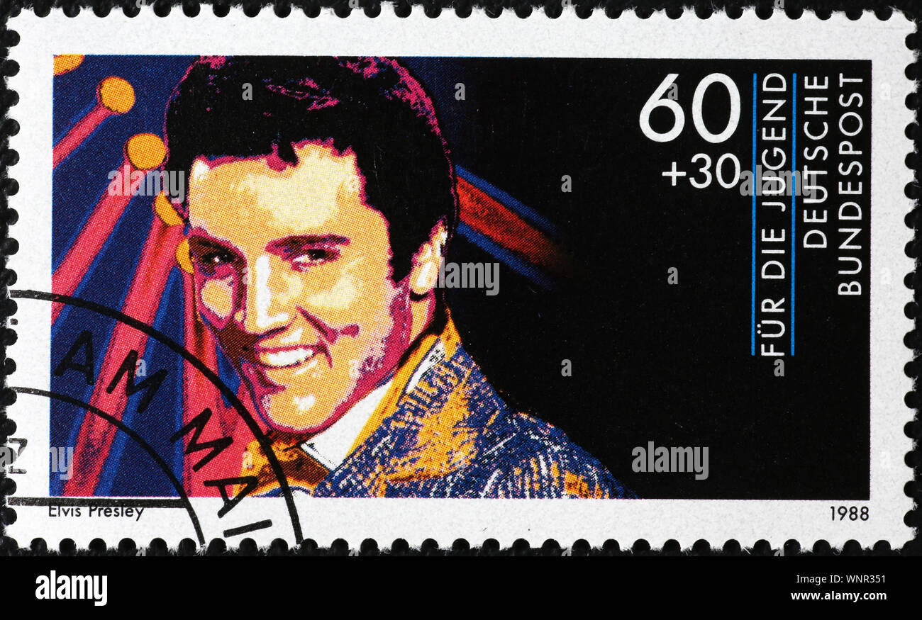 Elvis Presley on german postage stamp Stock Photo