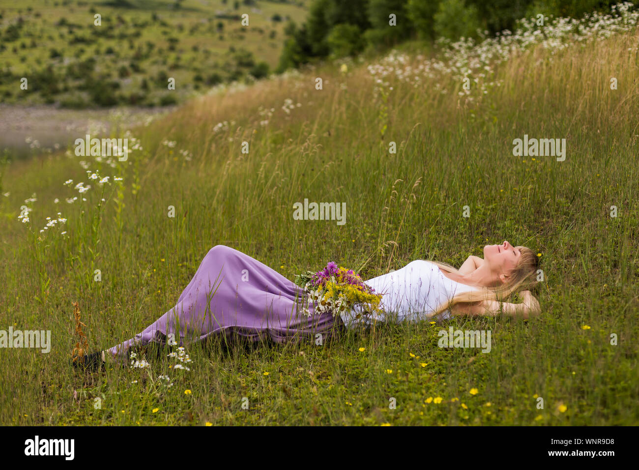 Woman enjoys resting in hi-res stock photography and images - Alamy