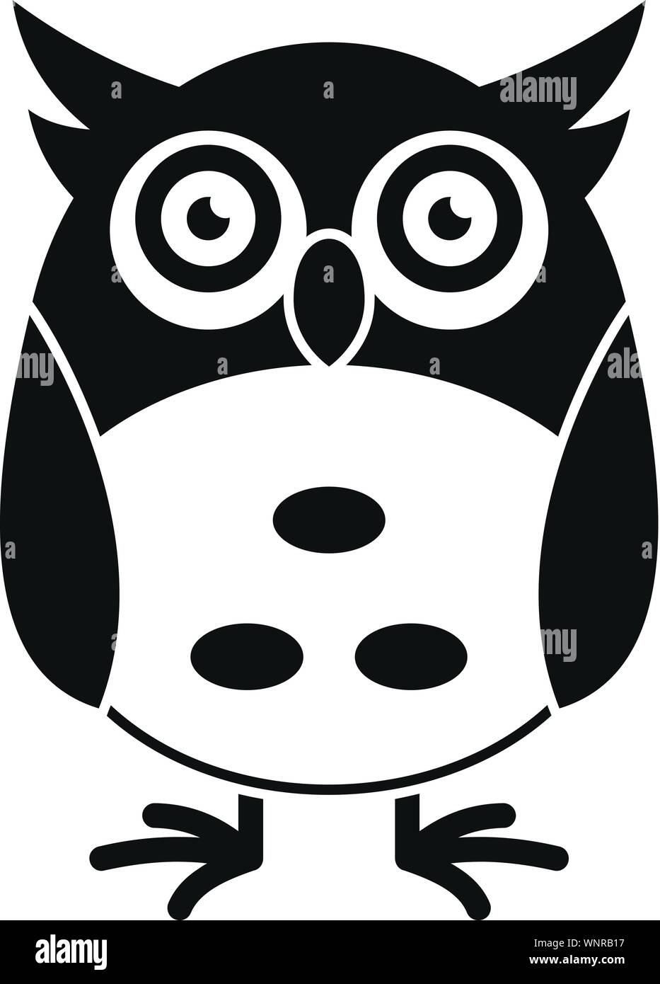 Funny face owl icon. Simple illustration of funny face owl vector icon ...