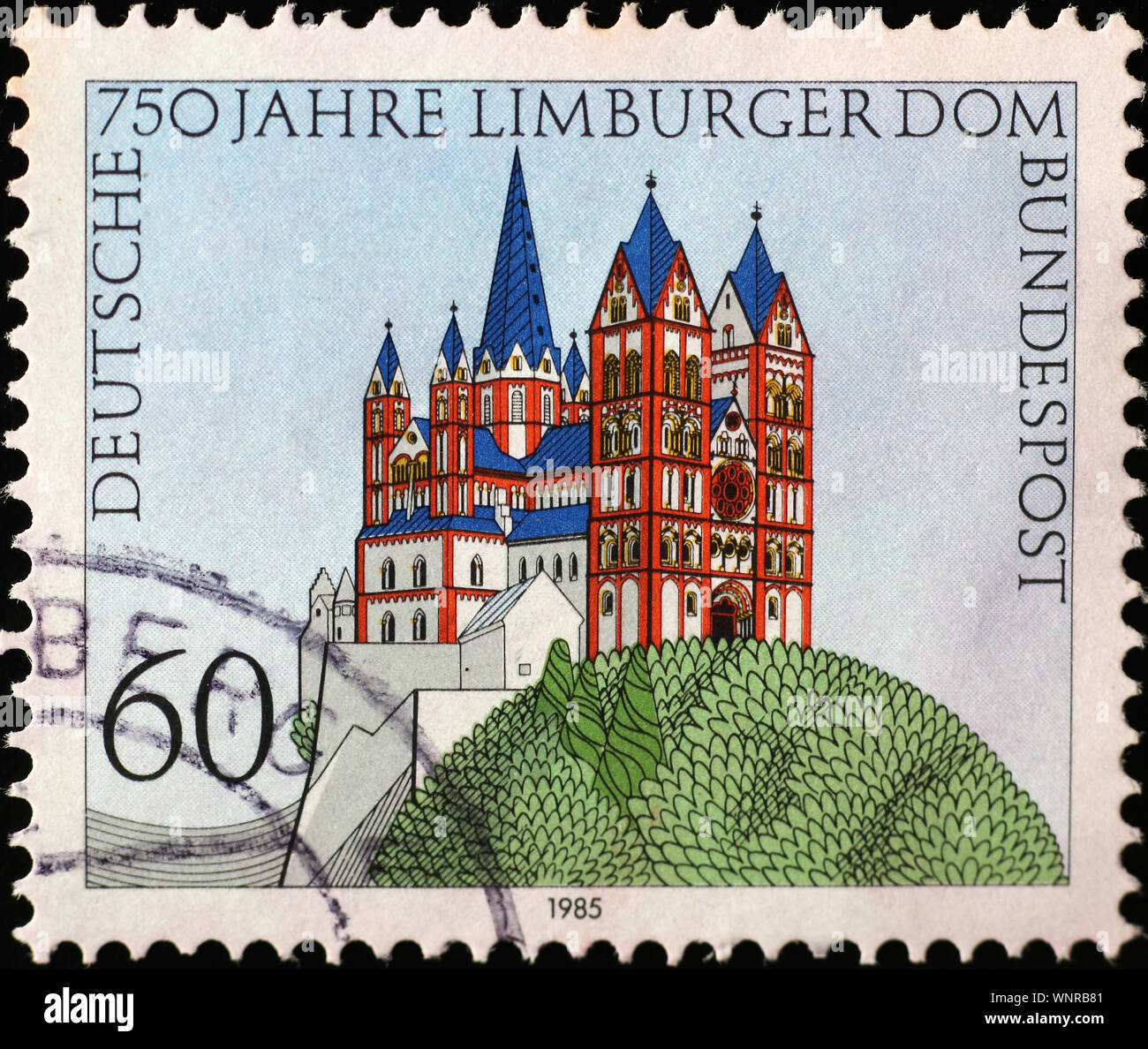 Limburg Cathedral on german postage stamp Stock Photo