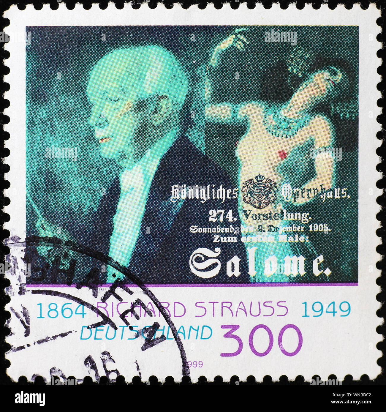 Salomè by Richard Strauss celebrated on german stamp Stock Photo