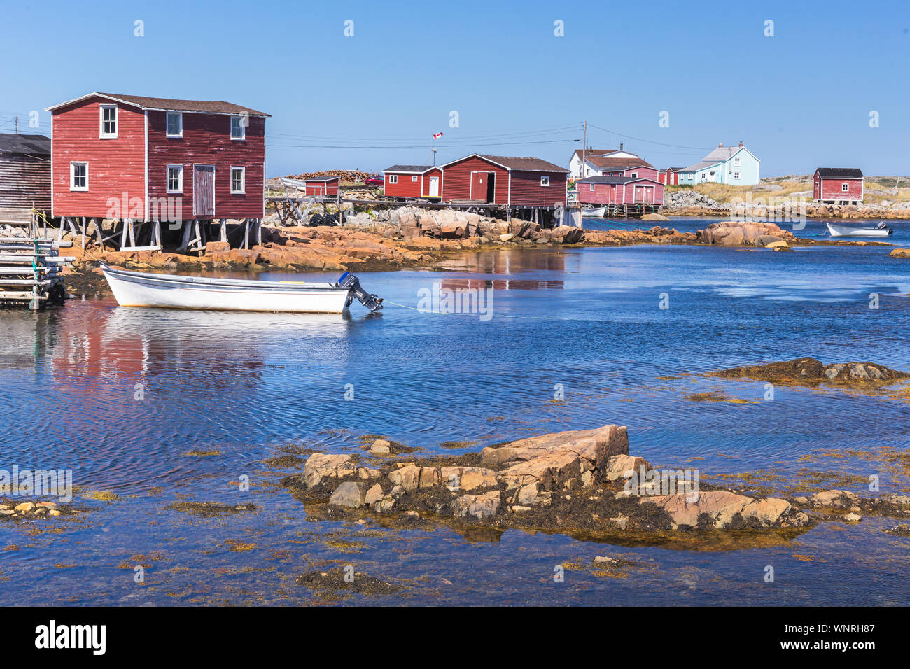 The fishing village of Joe Batt's Arm, Fogo Island, Newfoundland and Labrador, Canada Stock