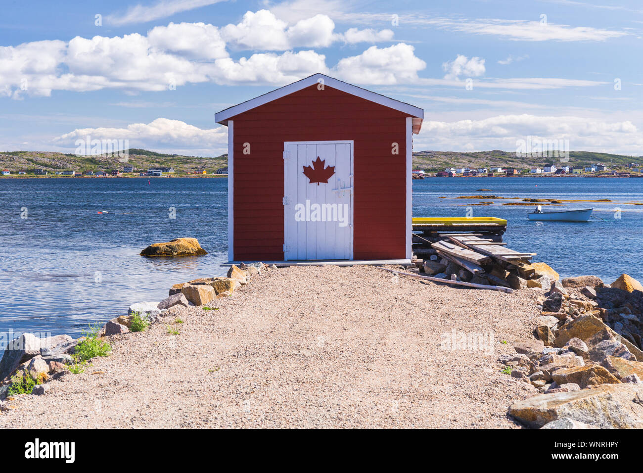 The fishing village of Joe Batt's Arm, Fogo Island, Newfoundland and Labrador, Canada Stock