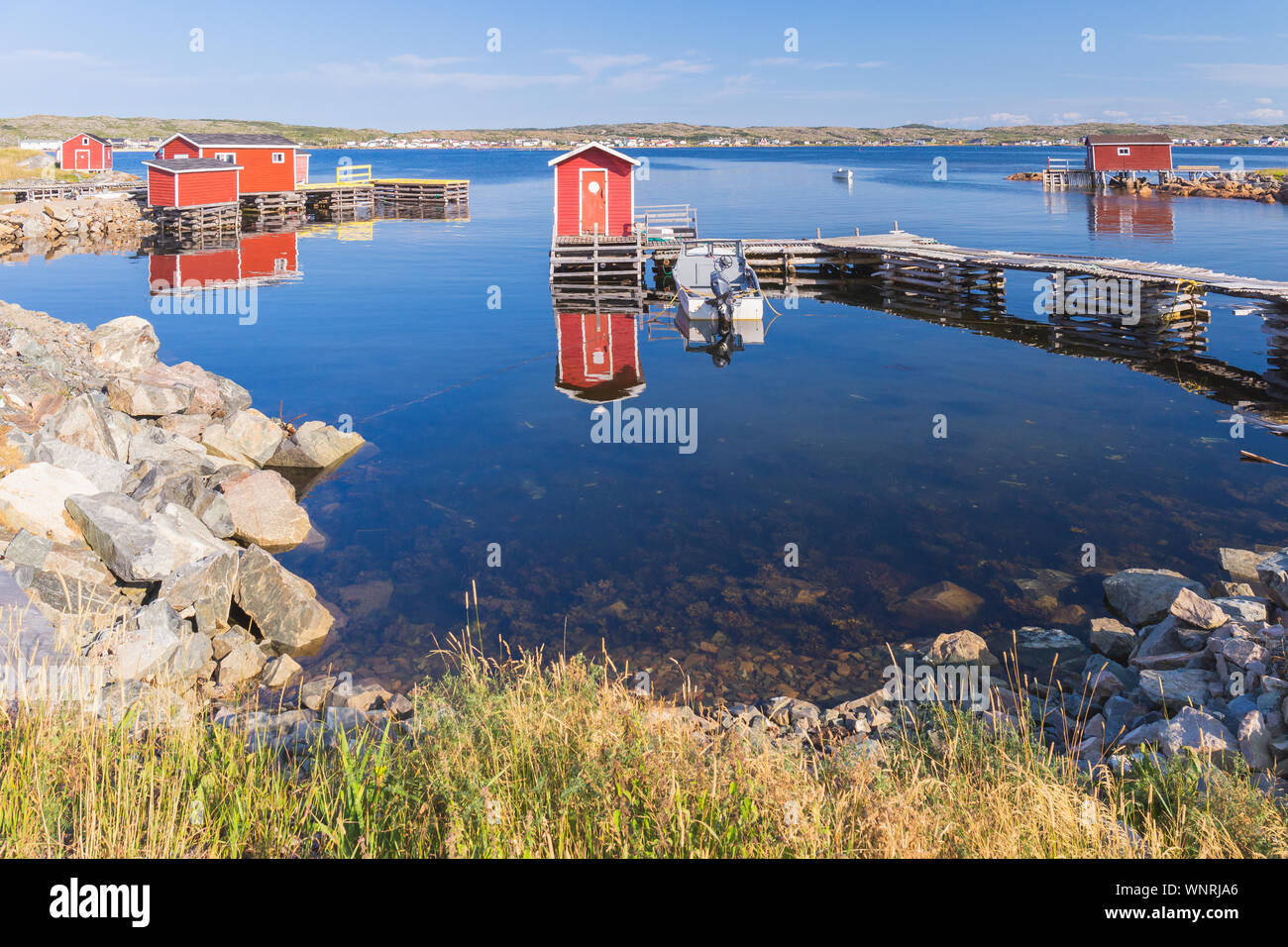 The fishing village of Joe Batt's Arm, Fogo Island, Newfoundland and Labrador, Canada Stock