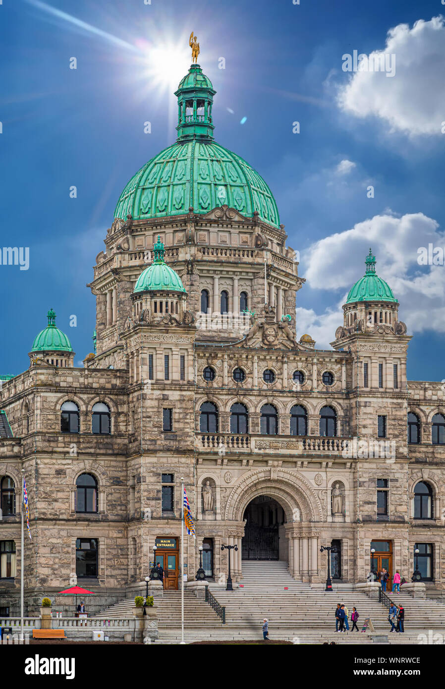 The beautiful Parliament building in Victoria, British Columbia Stock Photo