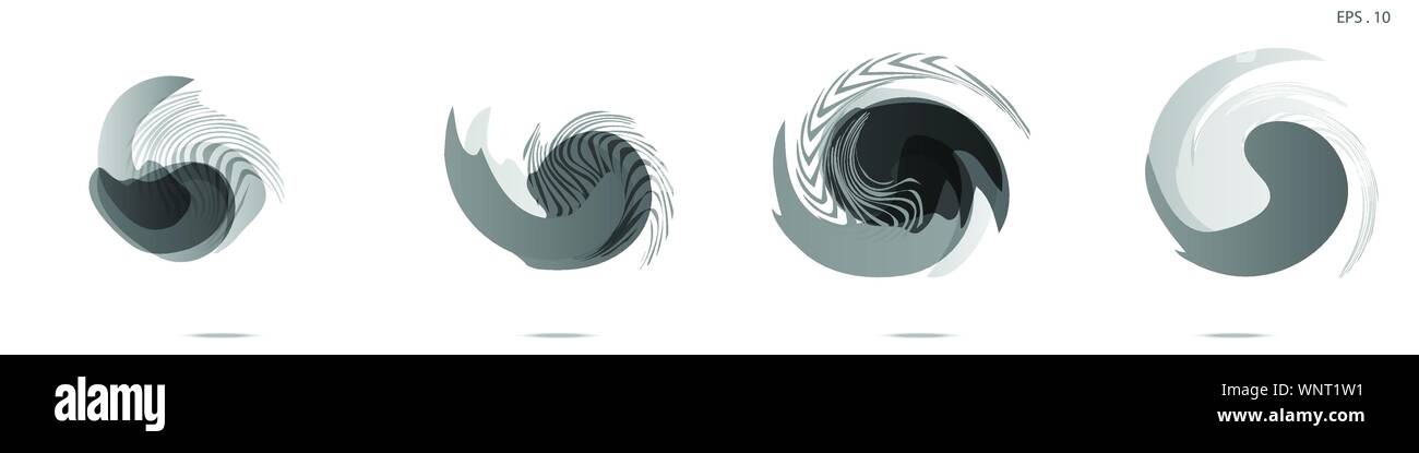 Collection of modern abstract graphic elements. Vortex vector ...