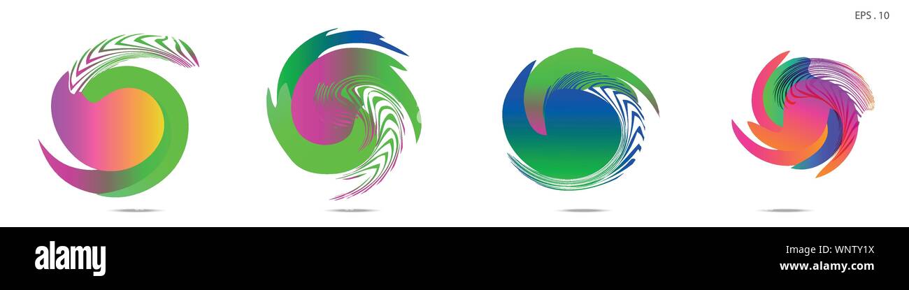 Collection of modern abstract graphic elements. Vortex vector background. Templates for logo design, leaflets or presentations. Vector illustration Stock Vector