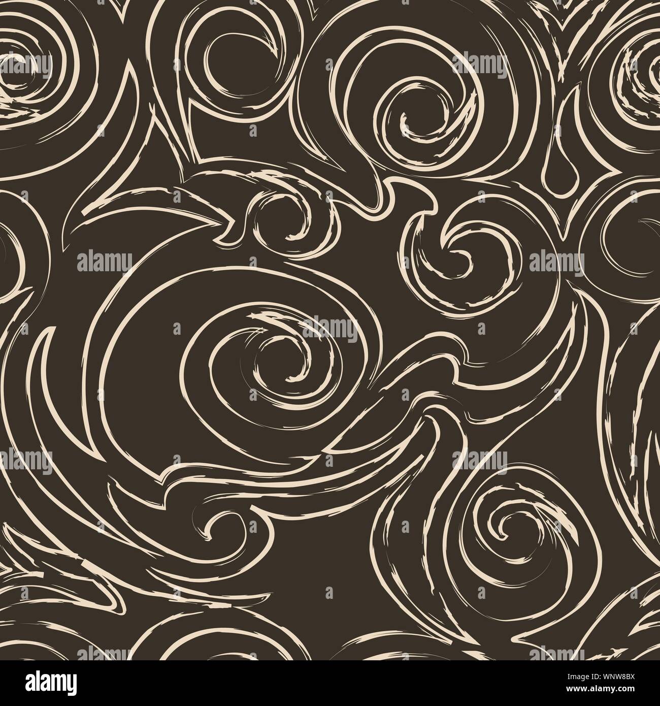 Beil Pattern Vector Seamless vector beige pattern of spirals of curls and bundles Stock ...