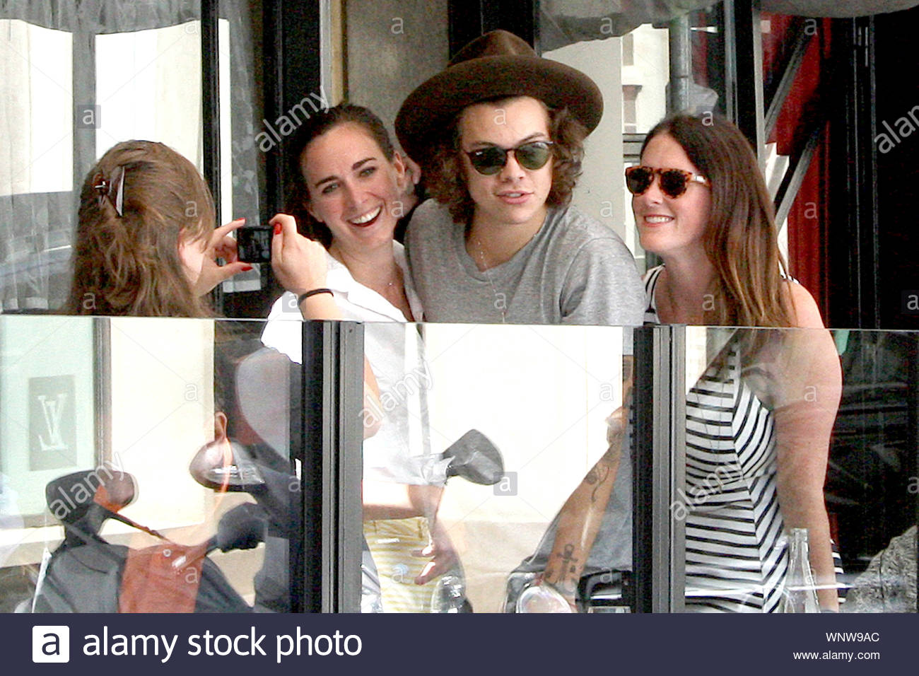 Paris France Harry Styles Grabs Lunch At Cafe De Flore And Chatted On His Phone While