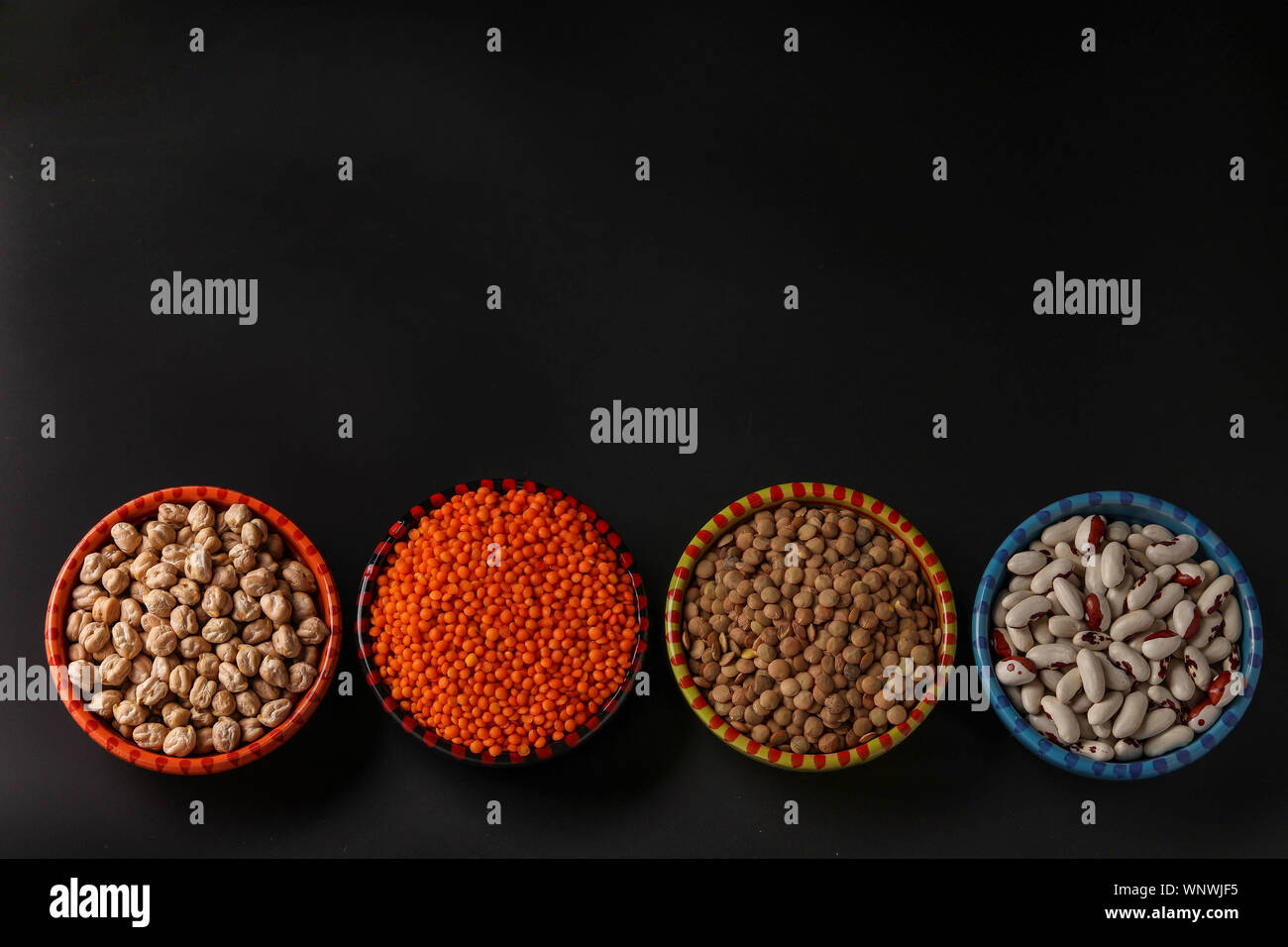 Red and brown lentils, chickpeas and white beans are legumes that