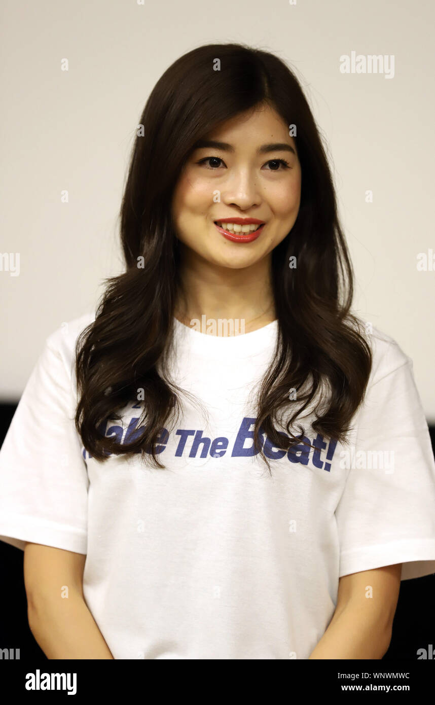 Tokyo, Japan. 6th Sep, 2019. Japanese model Honoka Tsuchiya attends a  launching event of Make The Beat! project to cheer and encourage  athletes, organized by Tokyo 2020 organizing committee in Tokyo on