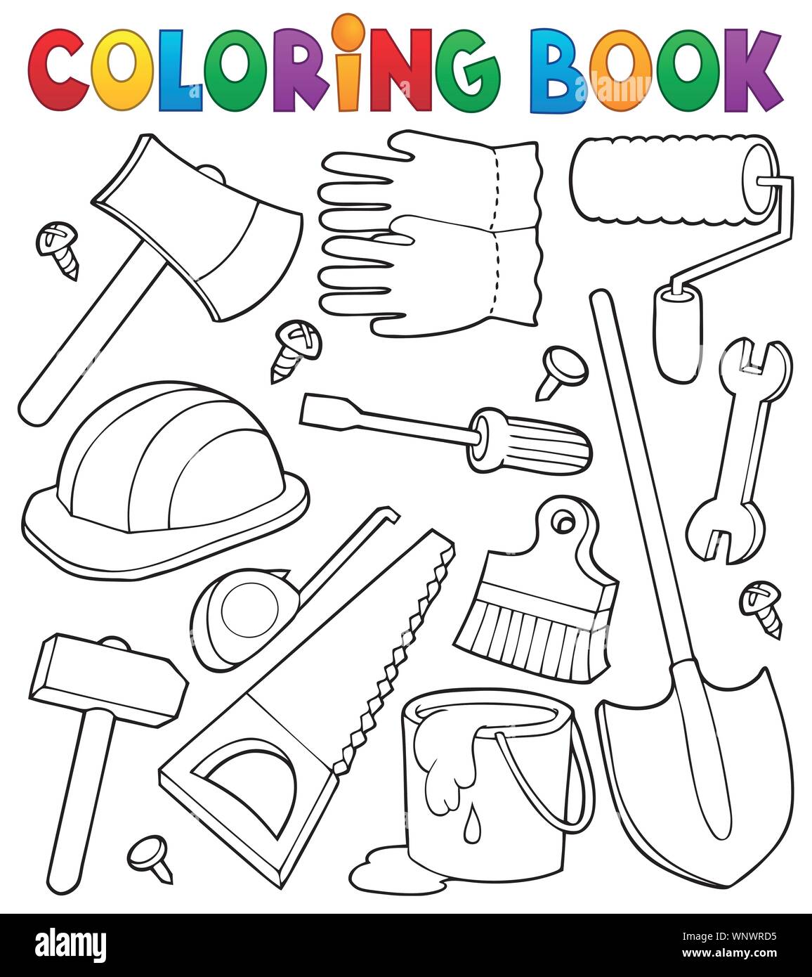 https://c8.alamy.com/comp/WNWRD5/coloring-book-tools-theme-1-WNWRD5.jpg