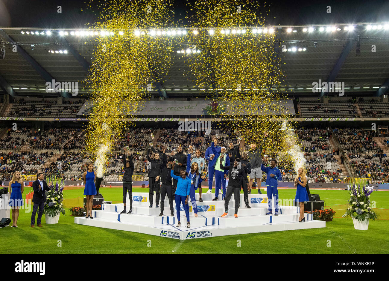 Brussels Belgium Sep 6 IAAF Diamond League winners celebration at