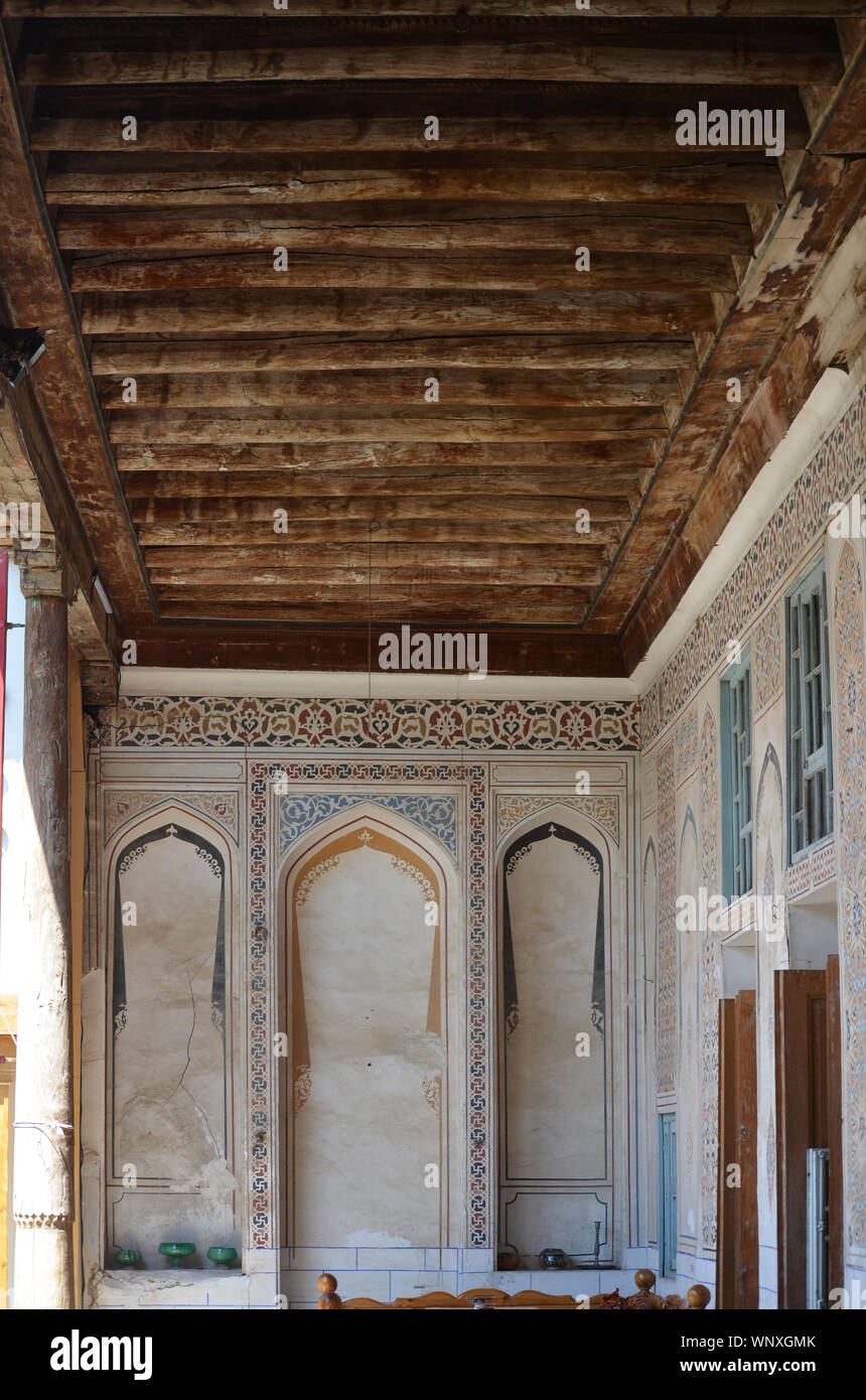 Hotel Rabat in the old quarter of Samarkand city, Uzbekistan. Part of the hotel was an old synagogue for the local Jewish community. Stock Photo