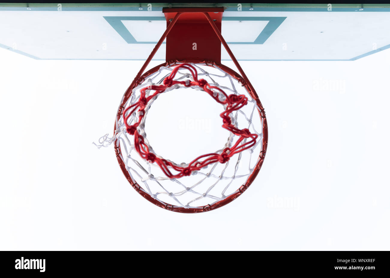 Basketball hoop with net isolated on white background Stock Photo - Alamy