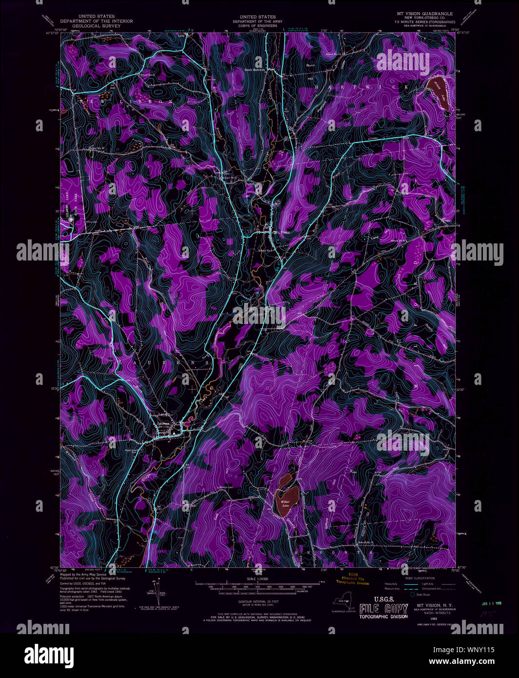 New York NY Mt Vision 130727 1943 24000 Inverted Restoration Stock