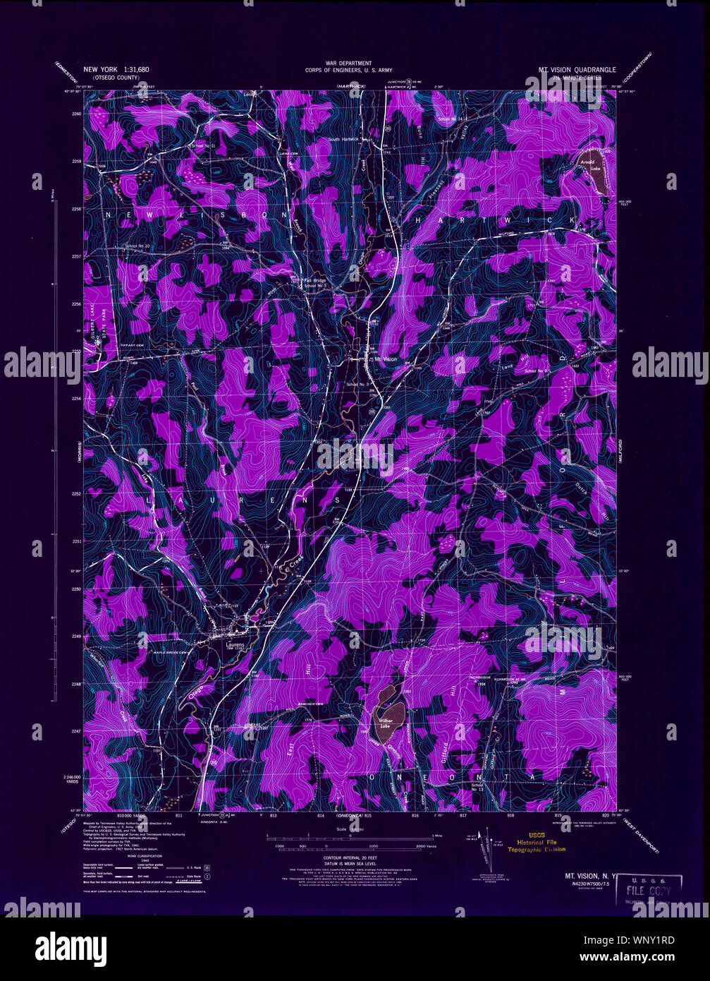 New York NY Mt Vision 130729 1945 31680 Inverted Restoration Stock