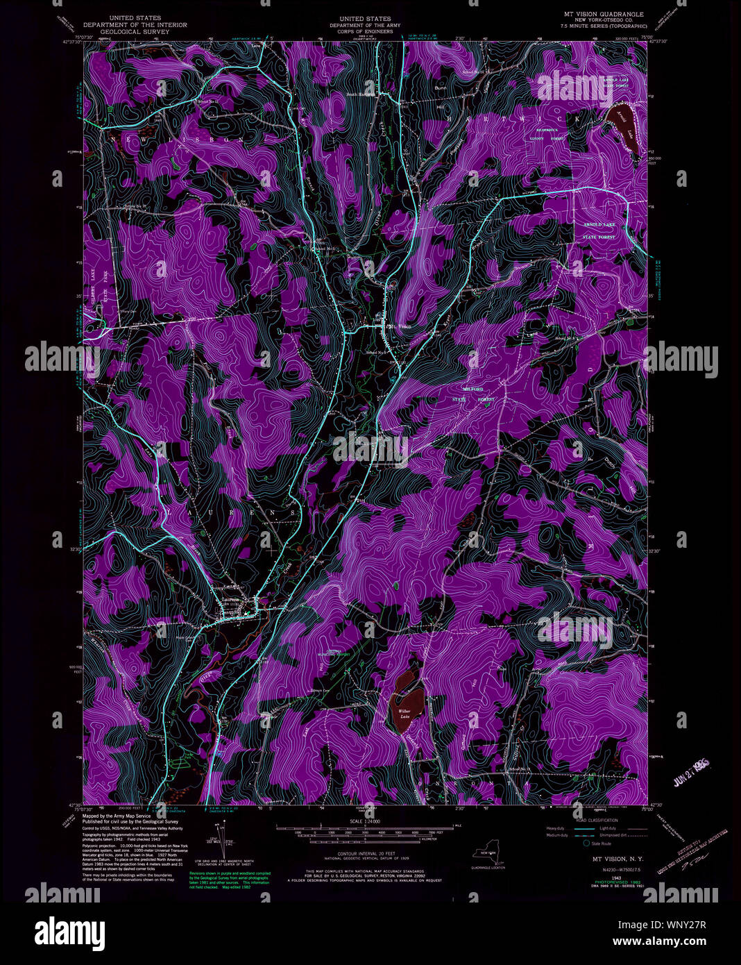 New York NY Mt Vision 130730 1943 24000 Inverted Restoration Stock