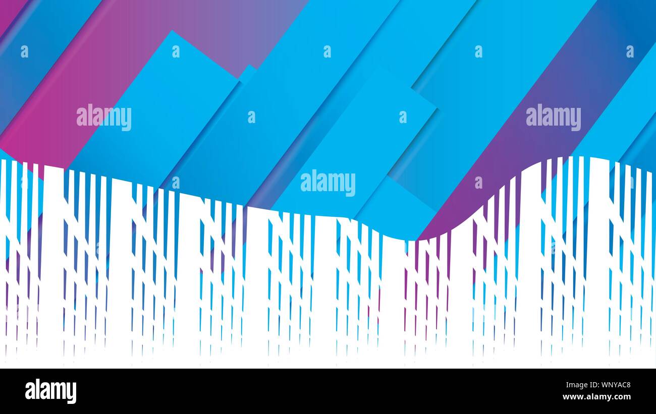 abstract blue background. diagonal lines and strips illustration digital Stock Vector