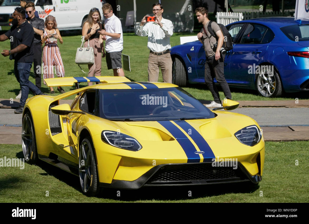 Vancouver, Canada. 6th Sep, 2019. A Ford GT is displayed during the media  preview of the 10th annual Luxury and Super Weekend show in Vancouver,  Canada, on Sept. 6, 2019. The 10th