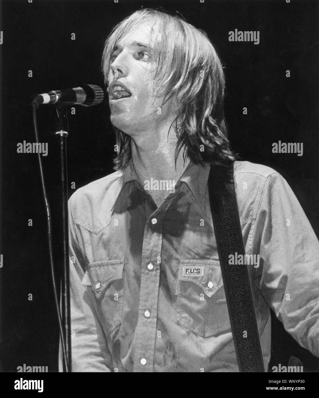 Tom Petty onstage at the Palladium, NYC in July 1978 Stock Photo