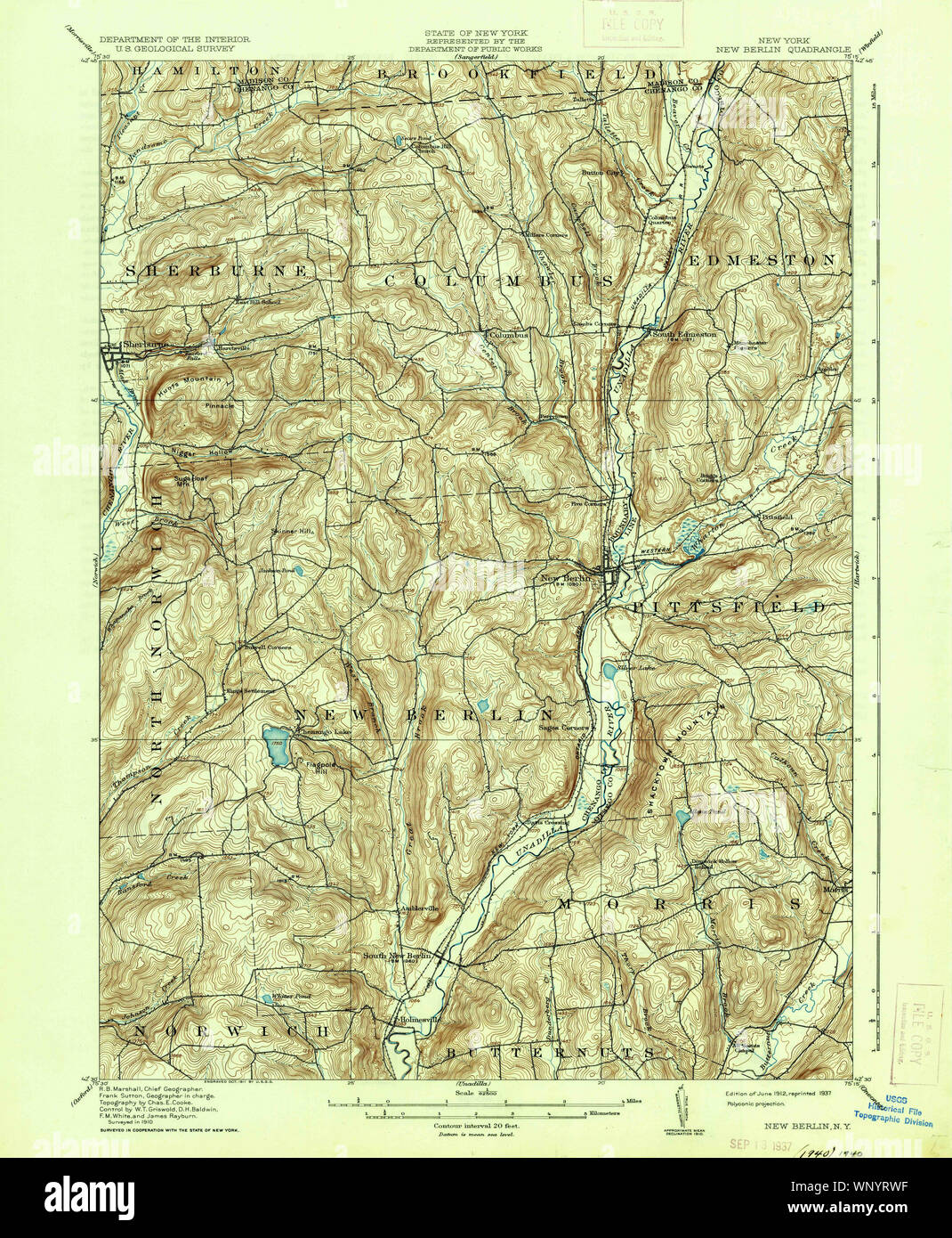 New Berlin Ny Map New Berlin, New York, Map 1912, 1:62500, United States Of America By  Timeless Maps, Data U.s. Geological Survey Stock Photo - Alamy