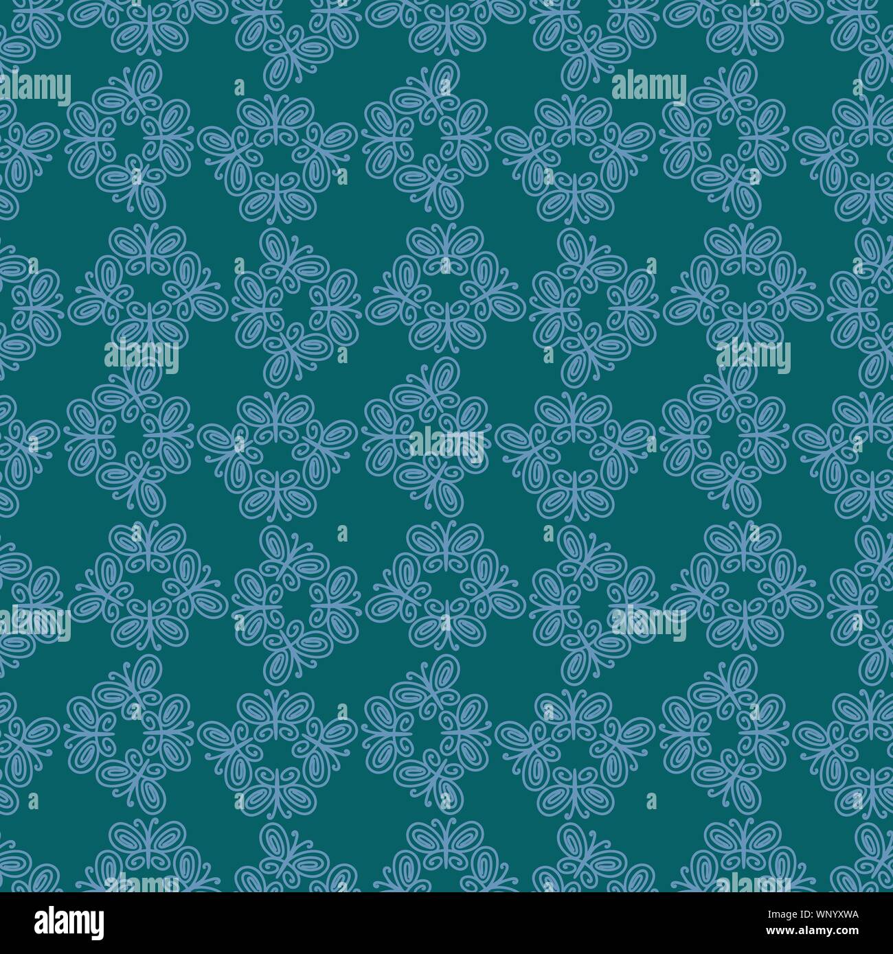 seamless vector lacy pattern with butterflies ornament Stock Vector