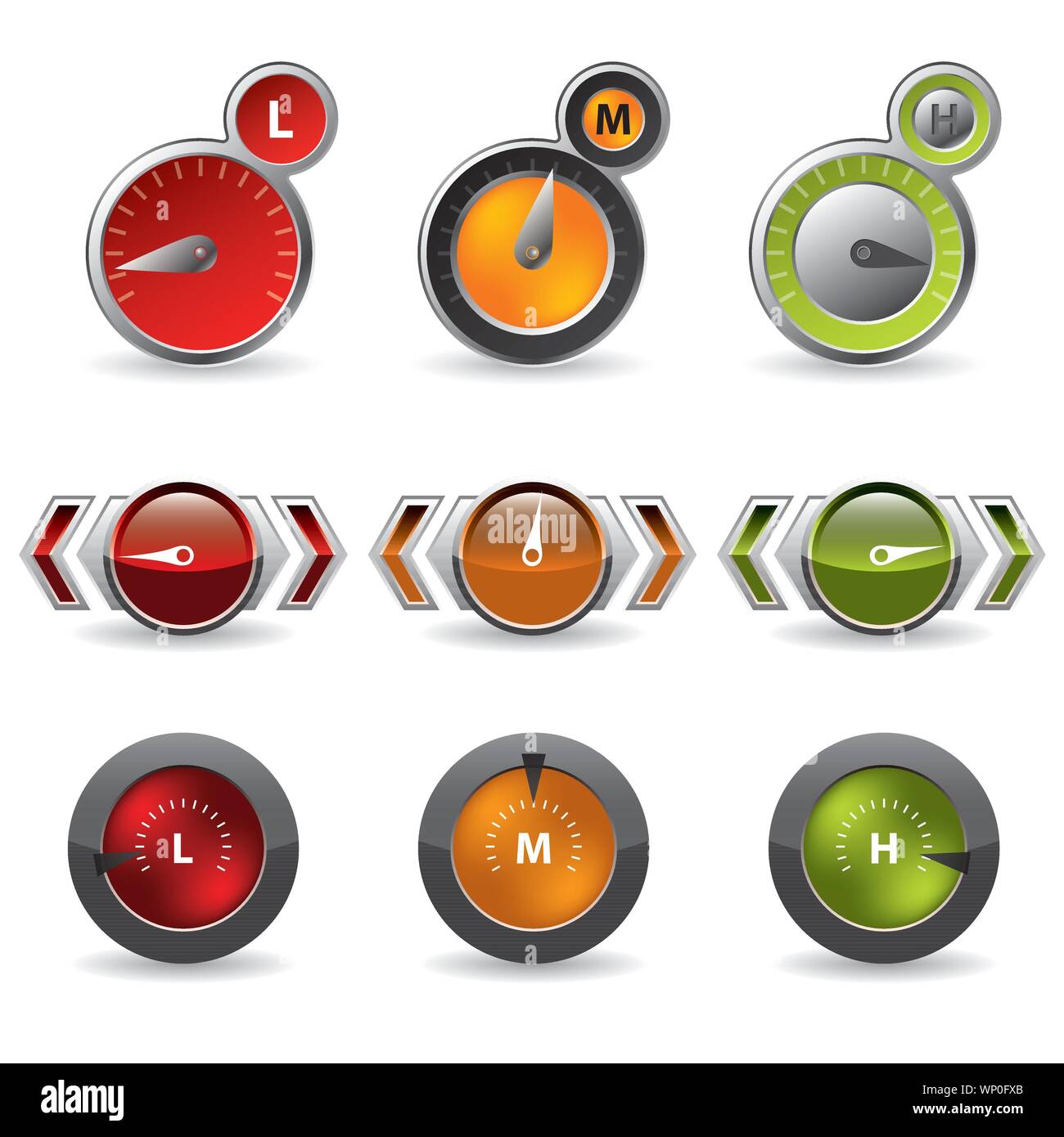 Speedometer icon red circle set hi-res stock photography and images - Alamy