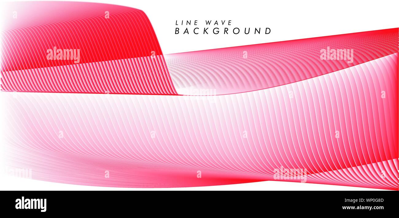 Abstract vector background with red color wave Stock Vector