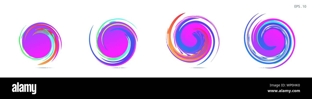 Collection of modern abstract graphic elements. Vortex vector ...