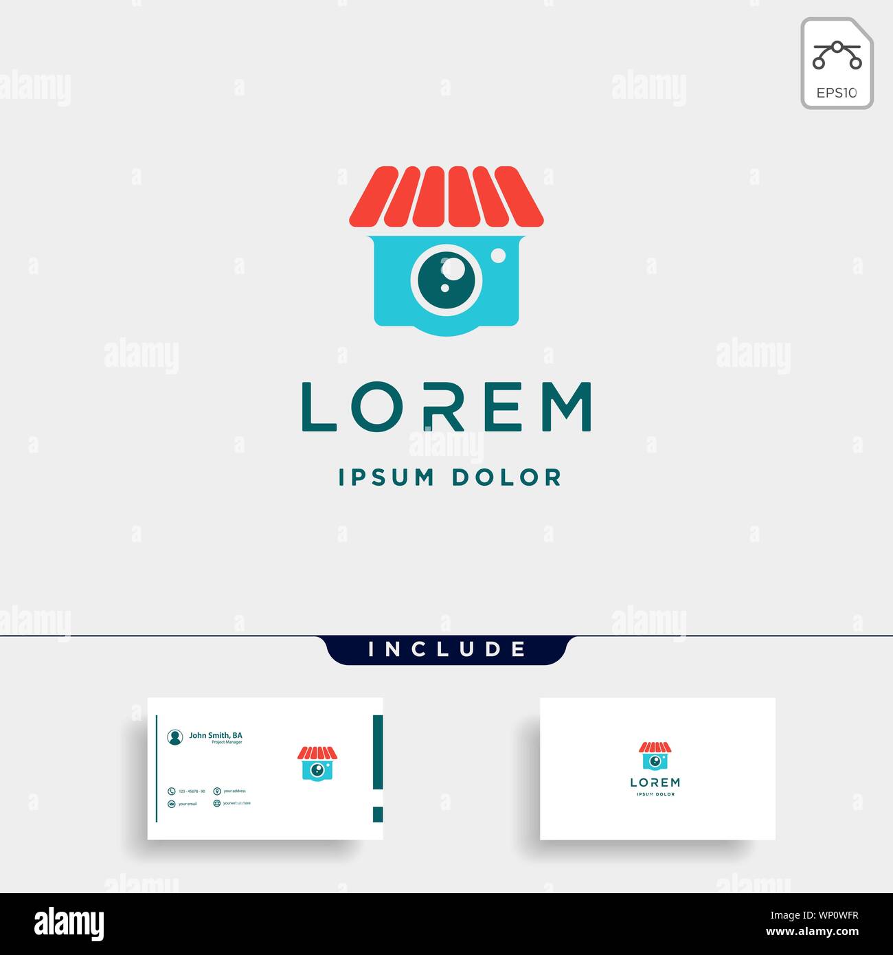Camera Shop Logo Template Vector Design Icon Stock Vector
