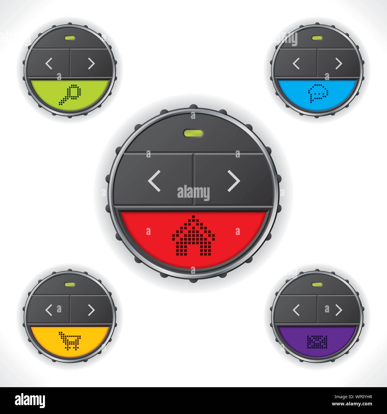 Cool button designs with color leds Stock Vector Image & Art - Alamy