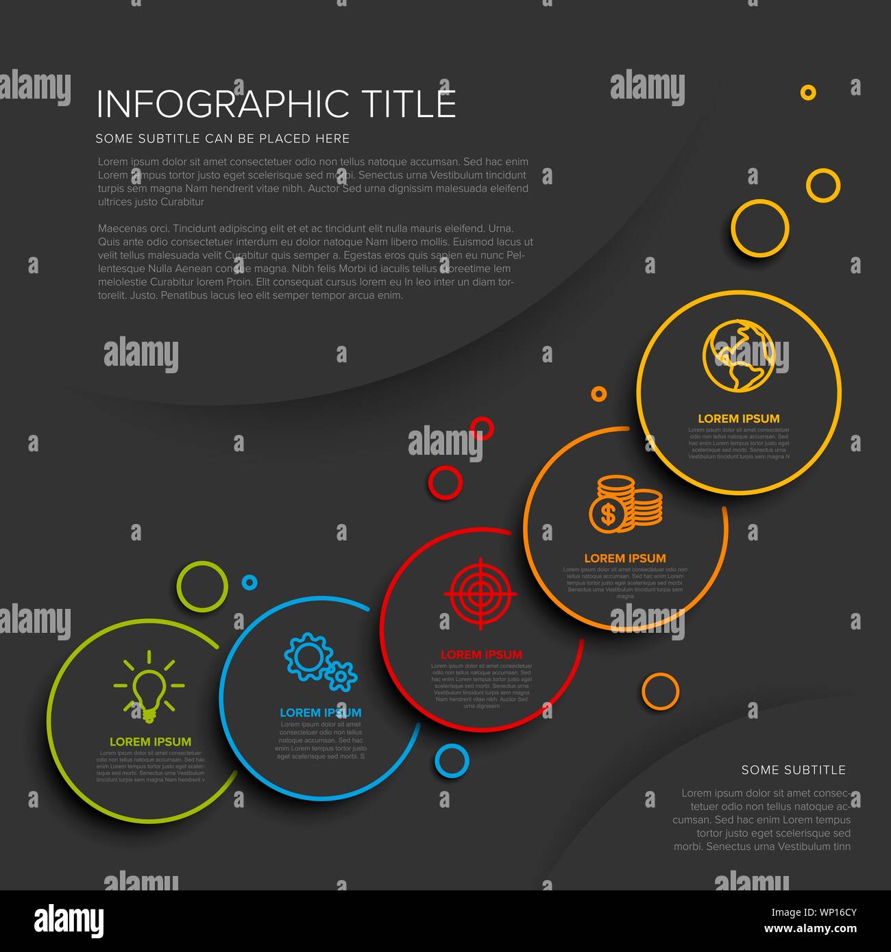 Vector multipurpose Infographic template with five circle options and ...