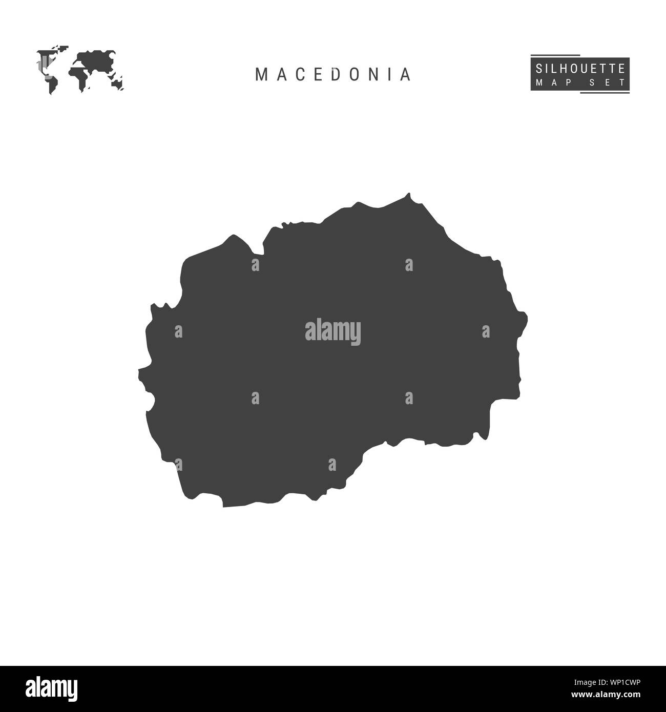 Macedonia Blank Map Isolated on White Background. High-Detailed Black ...
