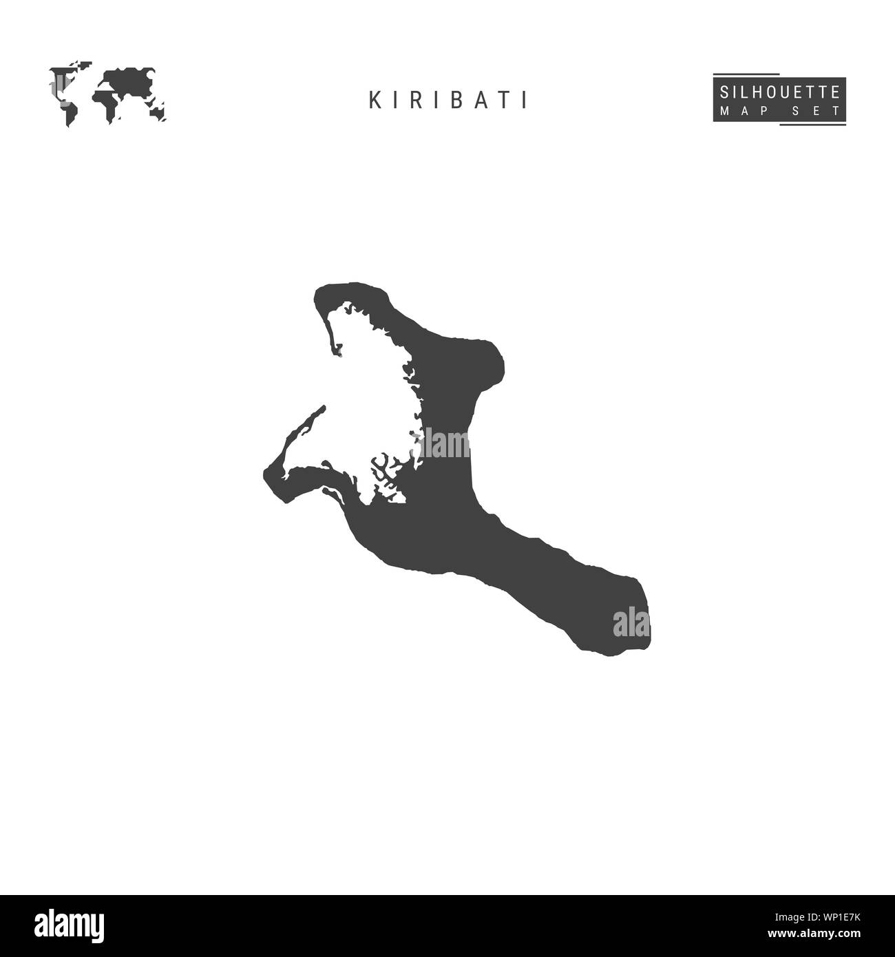 Kiribati Blank Map Isolated on White Background. High-Detailed Black ...