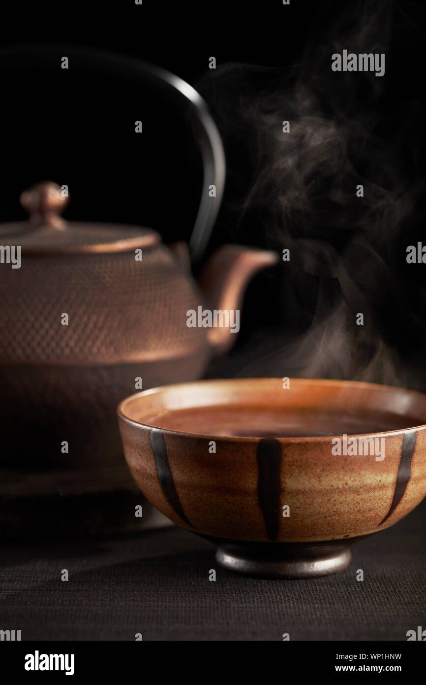 Hot Tea in Cup Steaming Stock Photo