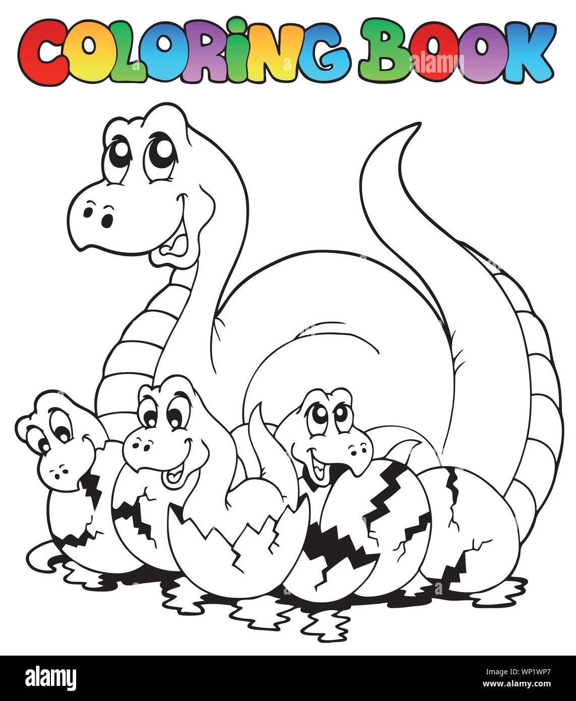 Coloring book with young dinosaurs Stock Vector Image &amp; Art - Alamy