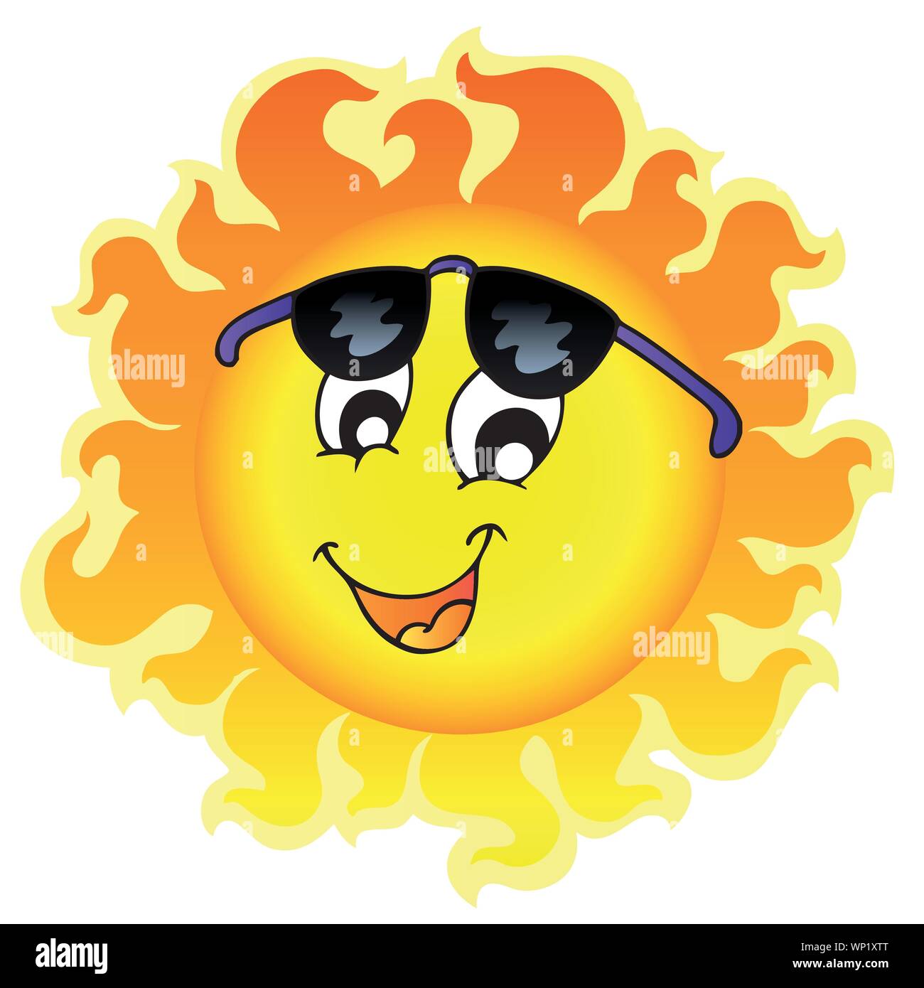 Cute funny Sun with sunglasses Stock Vector Image & Art - Alamy