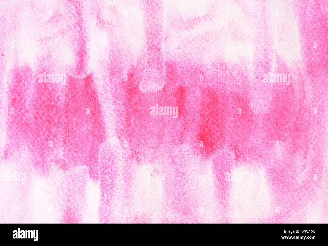 Watercolor stroke and spray on white paper , Abstract background by hand drawn pink color  liquid drip Stock Photo