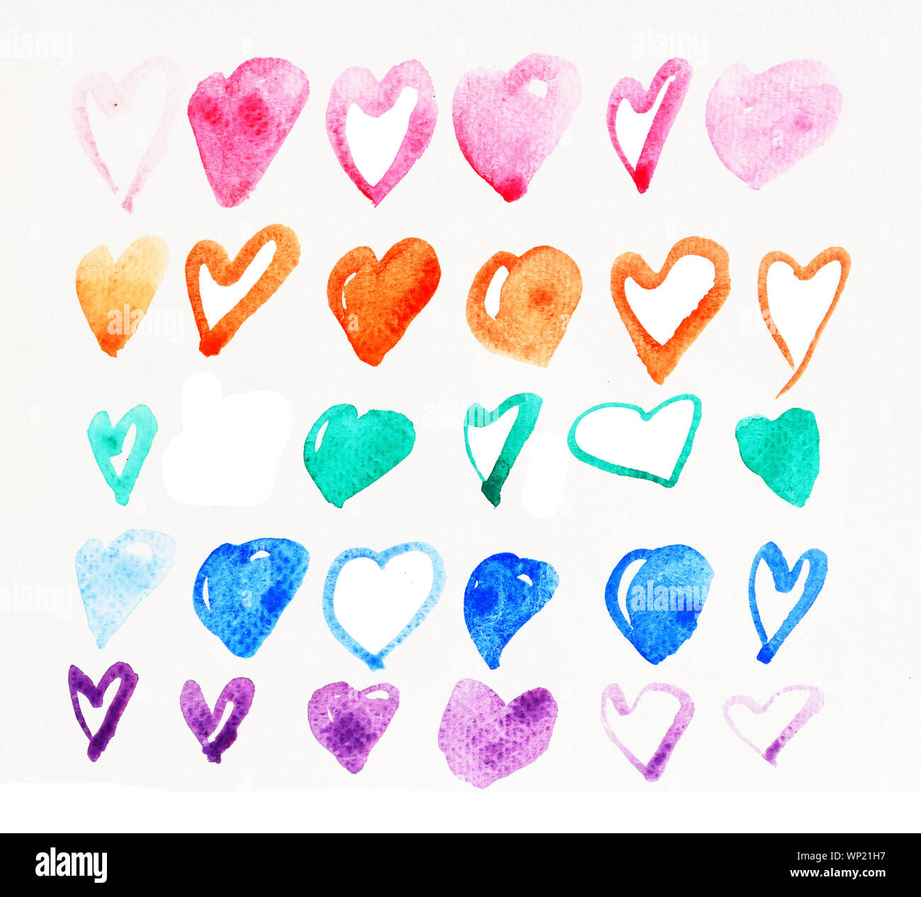 Watercolor heart hi-res stock photography and images - Alamy