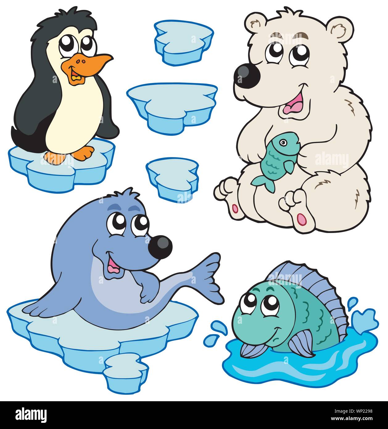 Arctic animals collection Stock Vector