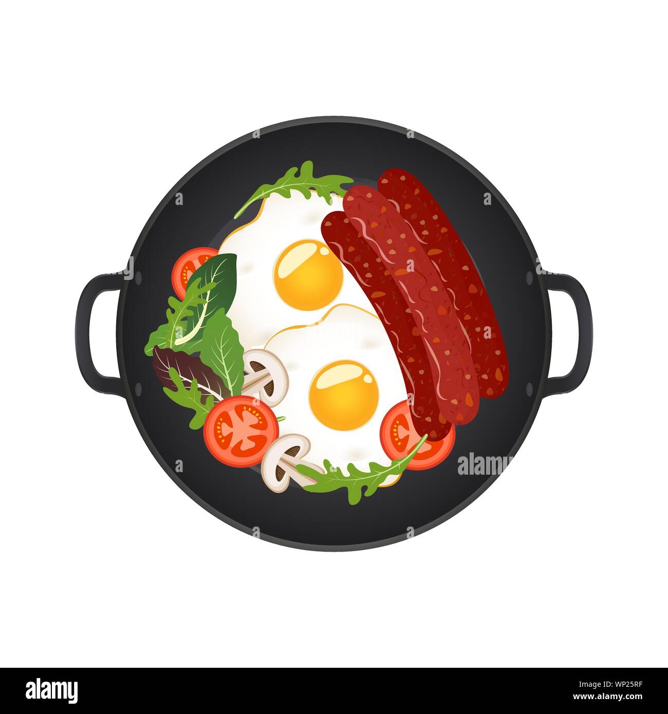 pentola wok Stock Vector